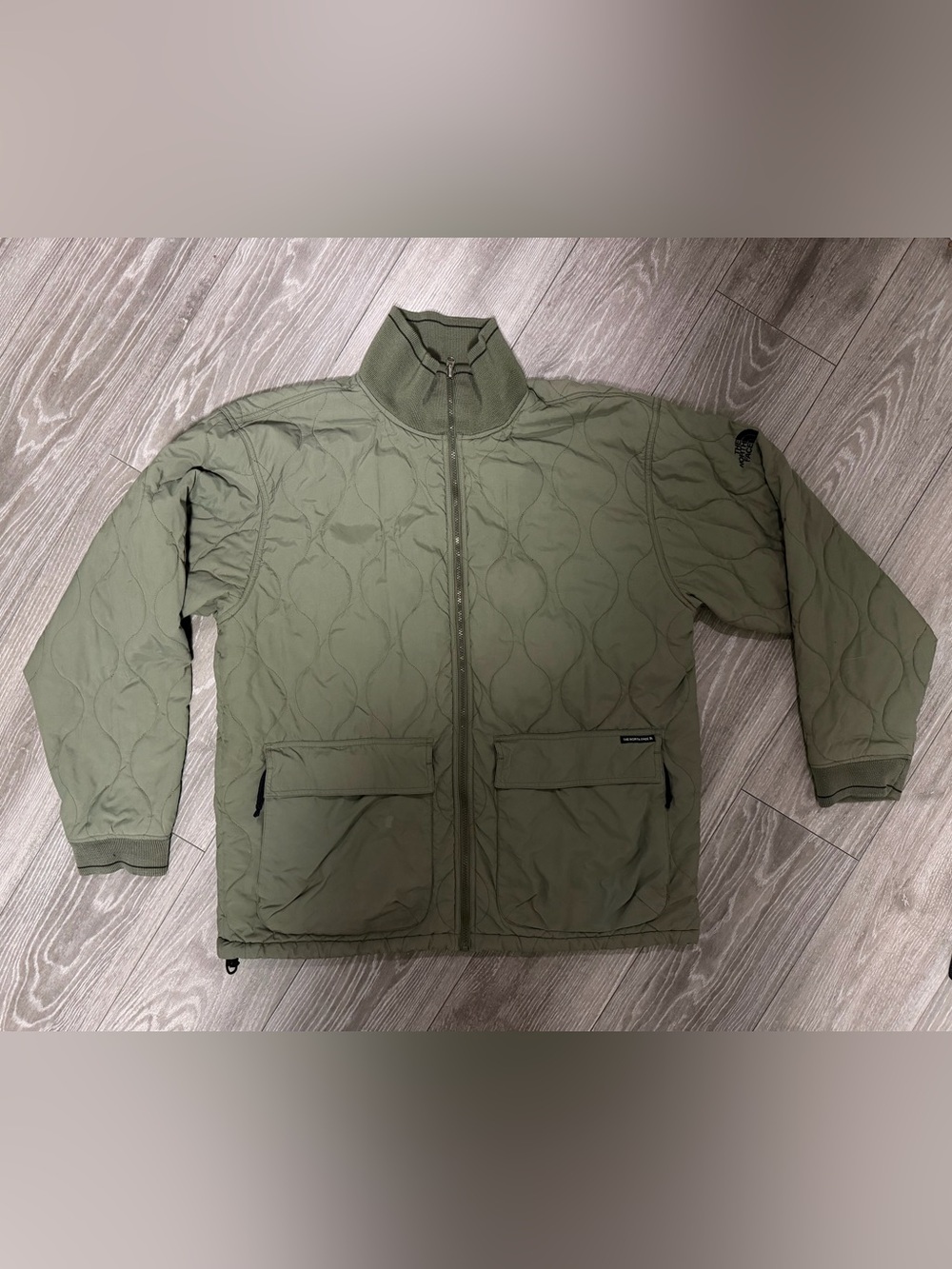 The North Face Olive Quilted Full-Zip Puffer Jacket